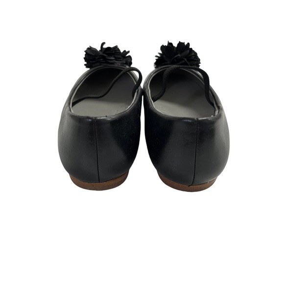 L'AMOUR Girls Black Flower Slip On Flats 8 - Picture 4 of 6